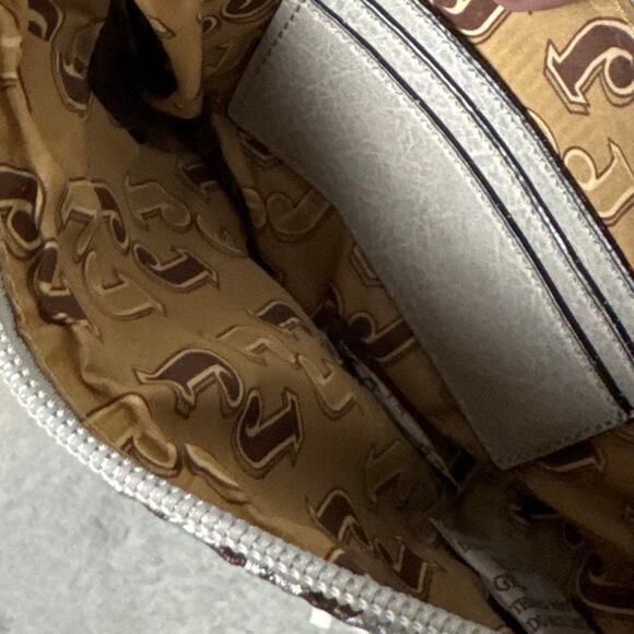 Justin Silver Wash Mini Shoulder Bag Convertible Wristlet Festival Boho Western - Picture 8 of 8